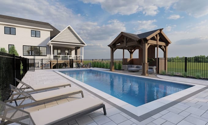 do backyard landscape design, 3d landscape design rendering, garden pool design