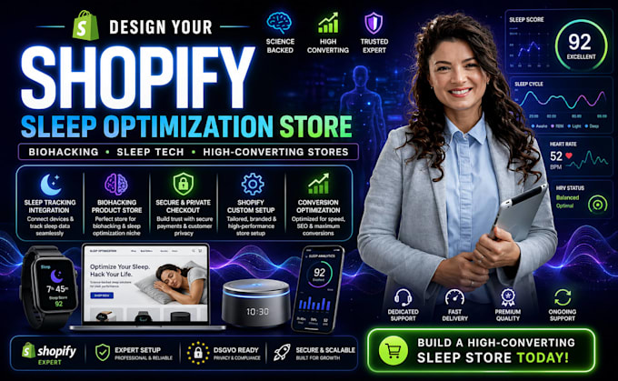 design your shopify sleep optimization and biohacking store