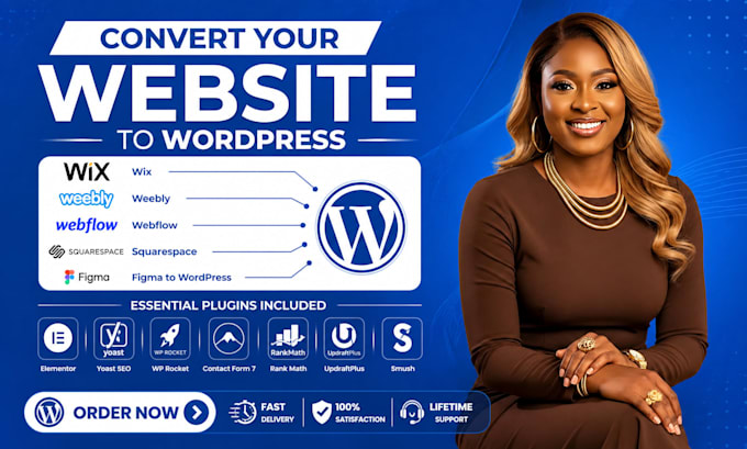 convert clone or transfer wix, weebly, webflow, squarespace to wordpress website