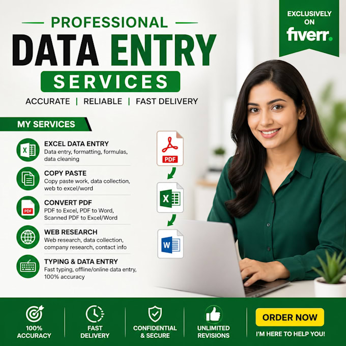 be your professional data entry operator