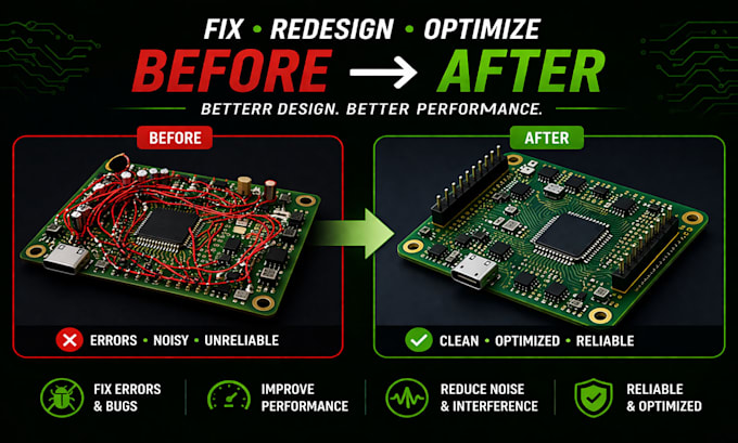 fix, redesign, or modify your pcb and kicad circuit design