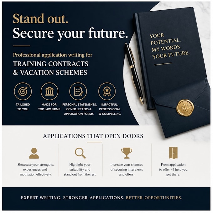 write your training contract or vacation scheme application