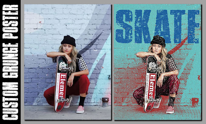 create custom grunge poster design from your photo
