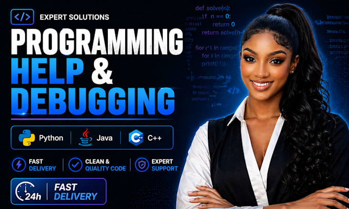 provide python, java, c programming help, debugging, tutoring, and projects