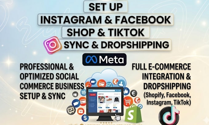 setup facebook shop sync shopify instagram shop setup tiktok dropshipping setup