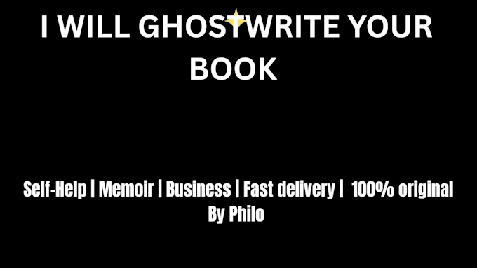 ghostwrite your motivational ebook or biography