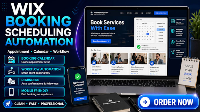set up wix booking calendar appointment scheduling workflow automation
