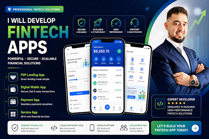 develop fintech app p2p lending app digital wallet app payment app service app