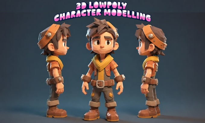 model and rig 3d low poly character for game 3d game assets props animation npc