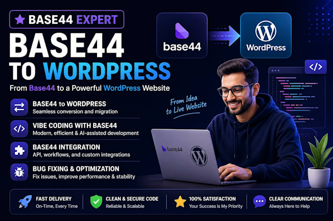 base44 expert base44 to wordpress vibe coding base44 integration base44 bug fix