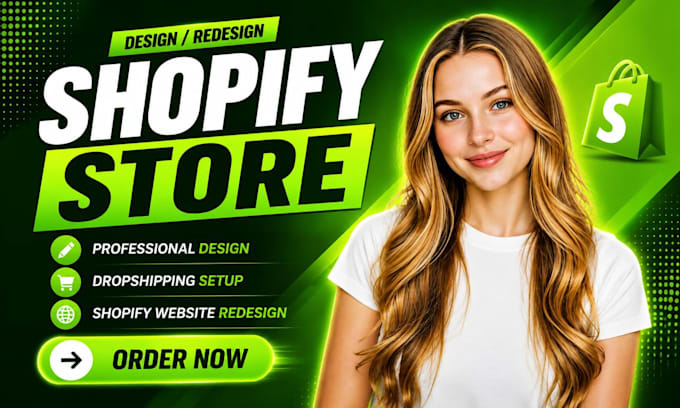 build shopify website, design redesign shopify dropshipping store, shopify store