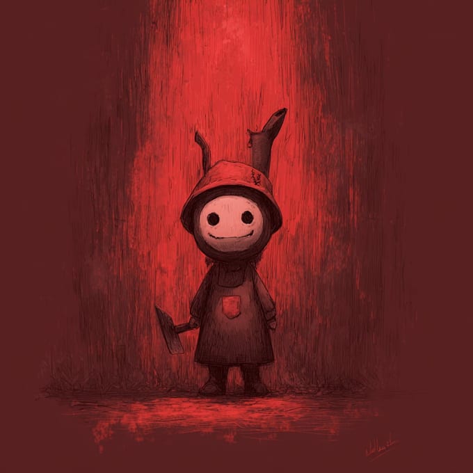 draw cute dark or cute horror illustrations for you