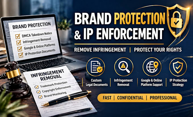 prepare brand protection documents, remove infringement, google, IP protection