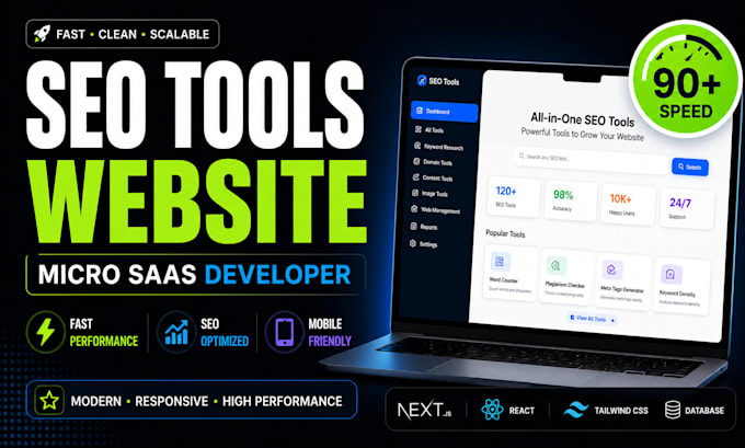 build SEO tools website and micro saas using next js