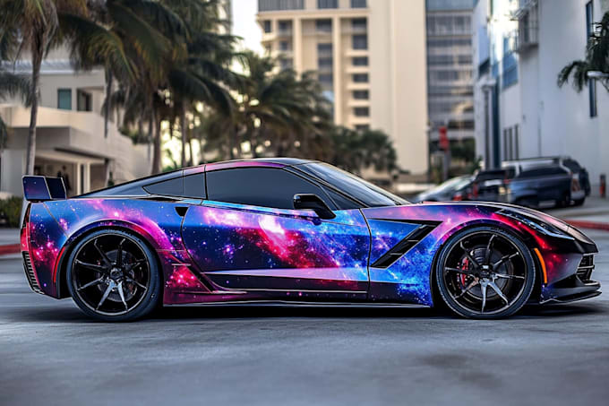 create  car wrap design, racing car wrap design