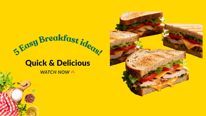 design professional youtube thumbnail for food channel