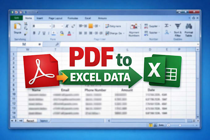 do data entry, copy paste, typing, pdf to excel, scanned pdf, excel conversion