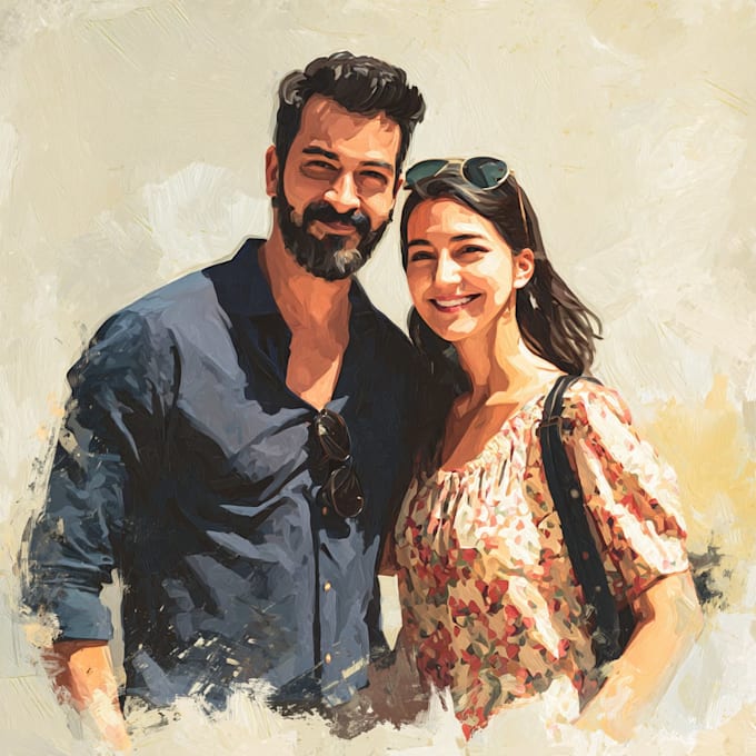 paint custom couple portrait
