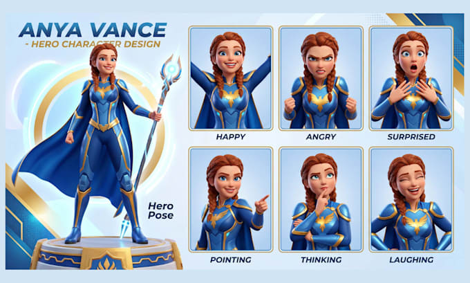 design a custom 3d pixar style cartoon character or ai avatar
