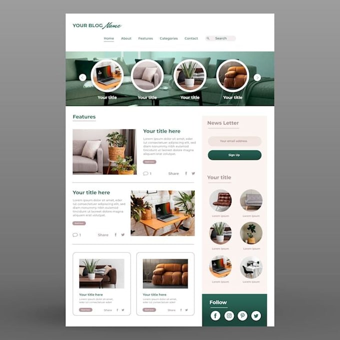 design a modern website for interior designers