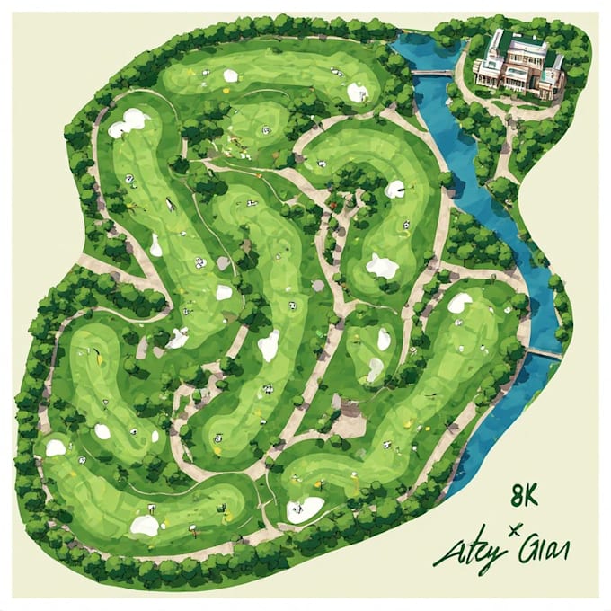 redraw your golf course into a professional vector map