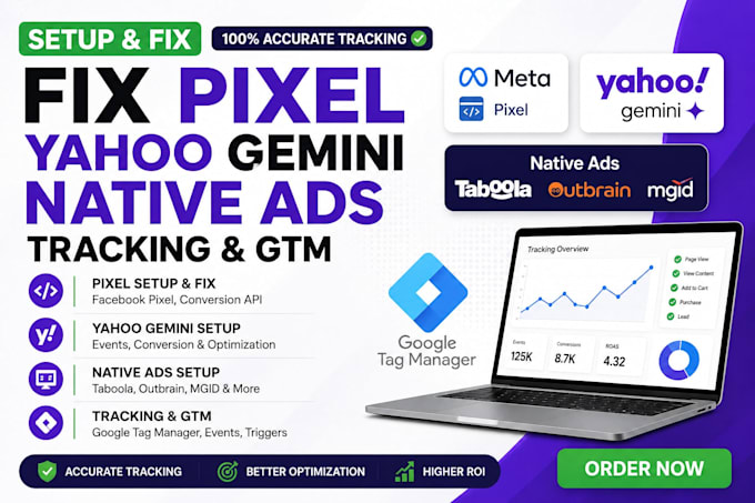 fix pixel outbrain taboola yahoo gemini native ads conversion tracking GTM