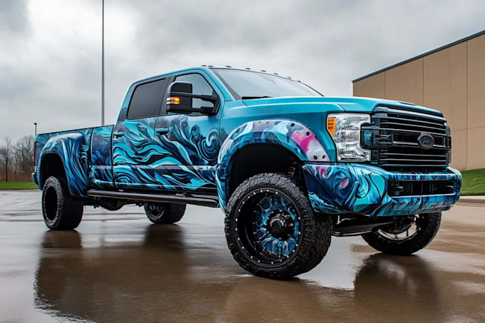 tesla cybertruck wrap design, vehicle wrap design