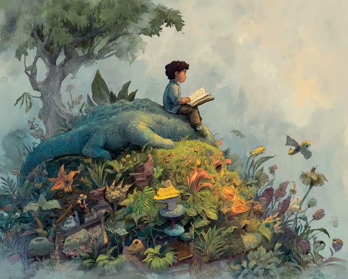 create magical children book illustrations