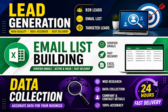 do lead generation, email list building and data collection