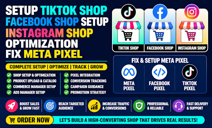 setup tiktok shop facebook shop setup instagram shop optimization fix meta pixel