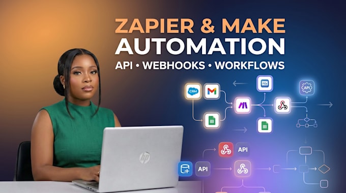 setup zapier and make com automations with API and webhooks