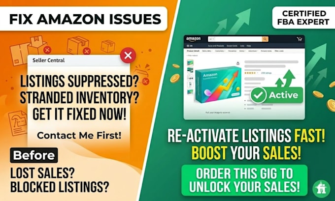 fix amazon suppressed listings, stranded inventory, and product sku errors
