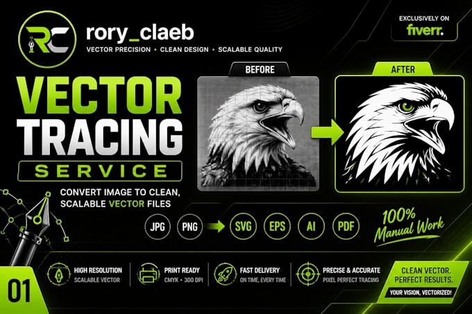 do vector tracing convert image  to svg eps ai high resolution