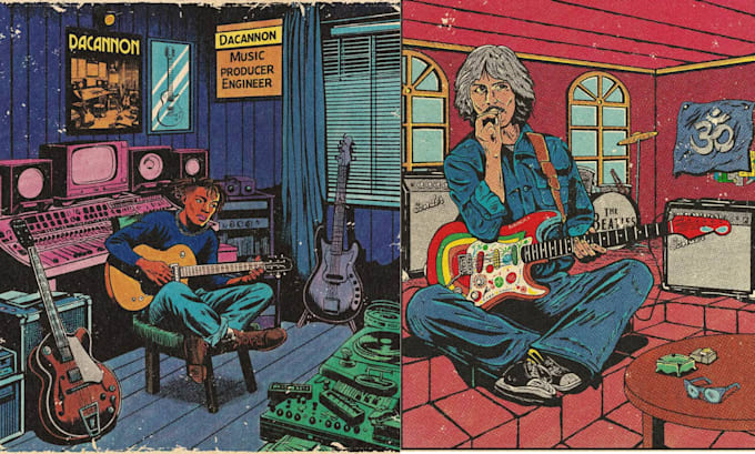 draw authentic retro vintage comic book illustration comic panel style comic art