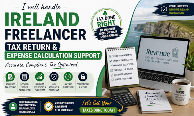 handle ireland freelancer tax return and expense calculation support