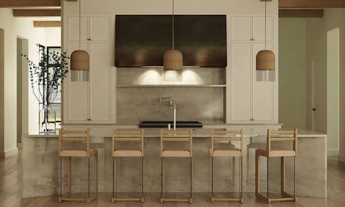 kitchen design, kitchen interior design, kitchen cabinet interior 3d rendering