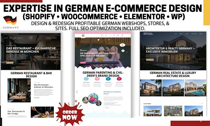 design redesign german shopify store woocommerce wordpress elementor webshop seo