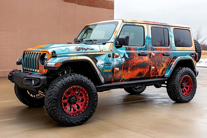 design a custom vehicle wrap, cars, pickups, trailers,