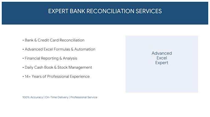 do expert bank reconciliation in for your business