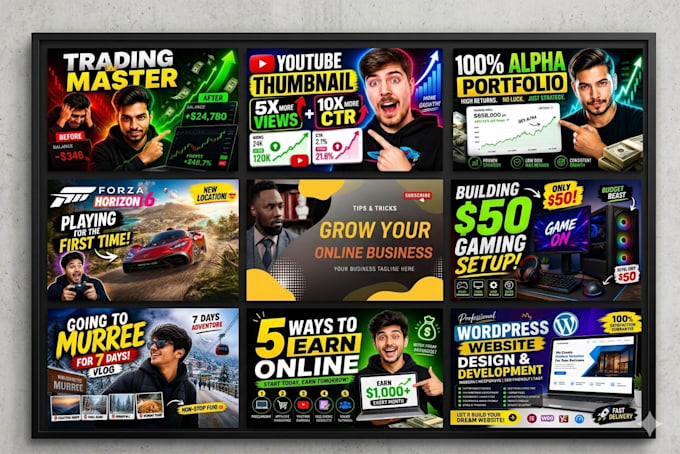 design catchy youtube thumbnail