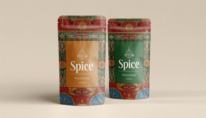 design creative box, pouch and label packaging design