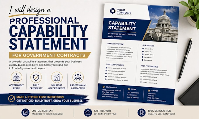 design a professional capability statement for government contracts