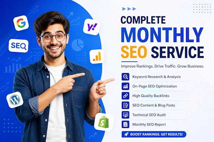 do complete monthly SEO service for keyword ranking on google