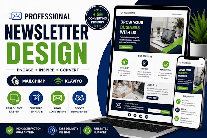 create mailchimp newsletter, email design, klaviyo