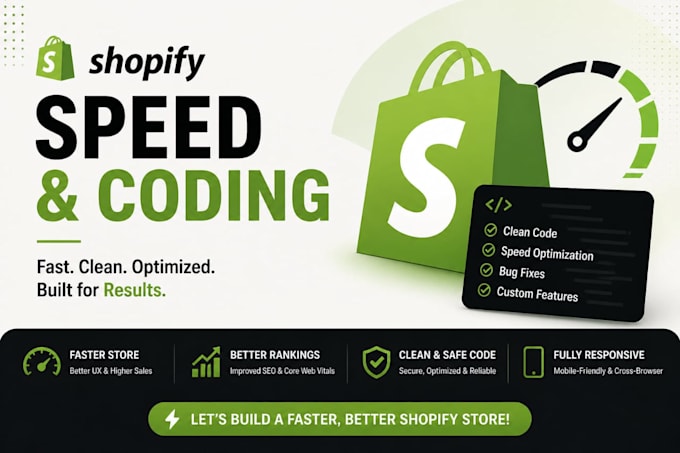 optimize shopify speed and do shopify coding fixes