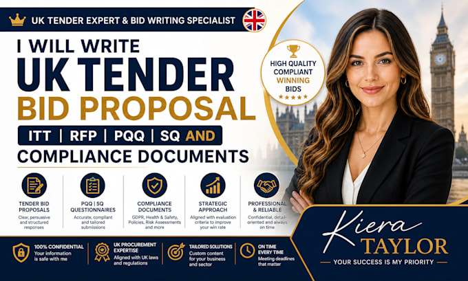 write UK tender bid proposal itt rfp pqq sq and compliance document