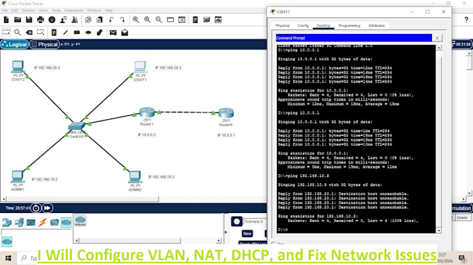 configure cisco network vlan nat dhcp and fix network issues