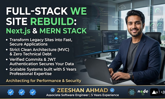 develope full stack website using mern or nextjs