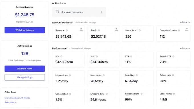 be your mercari VA for store management and listings