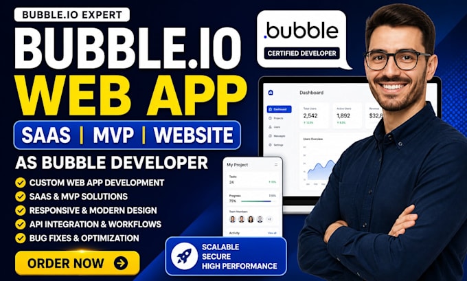 build bubble io web app saas mvp bubble website as bubble developer bubble app